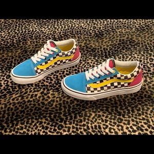 pink yellow vans